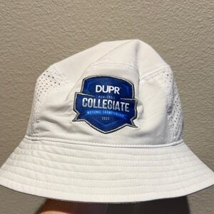 White DUPR Collegiate Bucket Hat